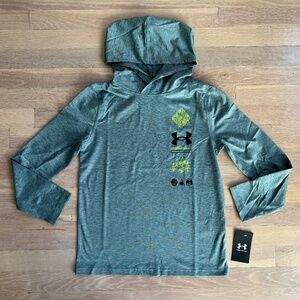 Boys blue under armour logo sweatshirt size small nwt